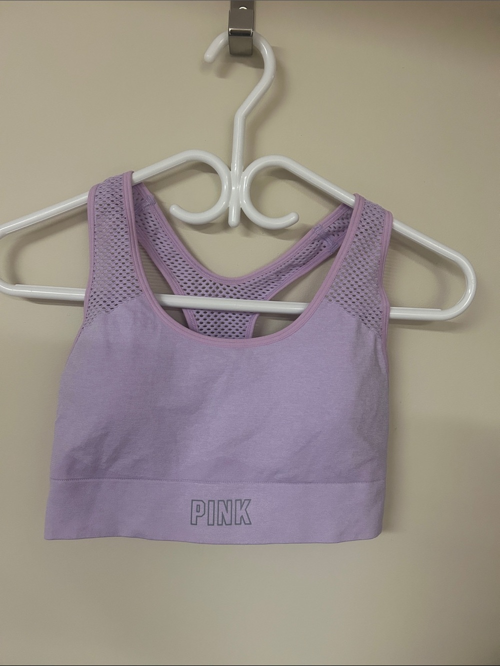 PINK Victoria's Secret Lavender Mesh-Back Seamless Sports Bra